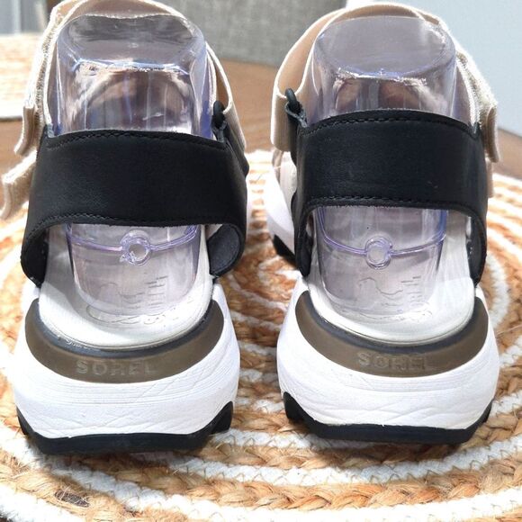 Sorel Womens Shoes Kinetic Impact Leather hook and loop Sandals 8.5 Fawn - Picture 4 of 9